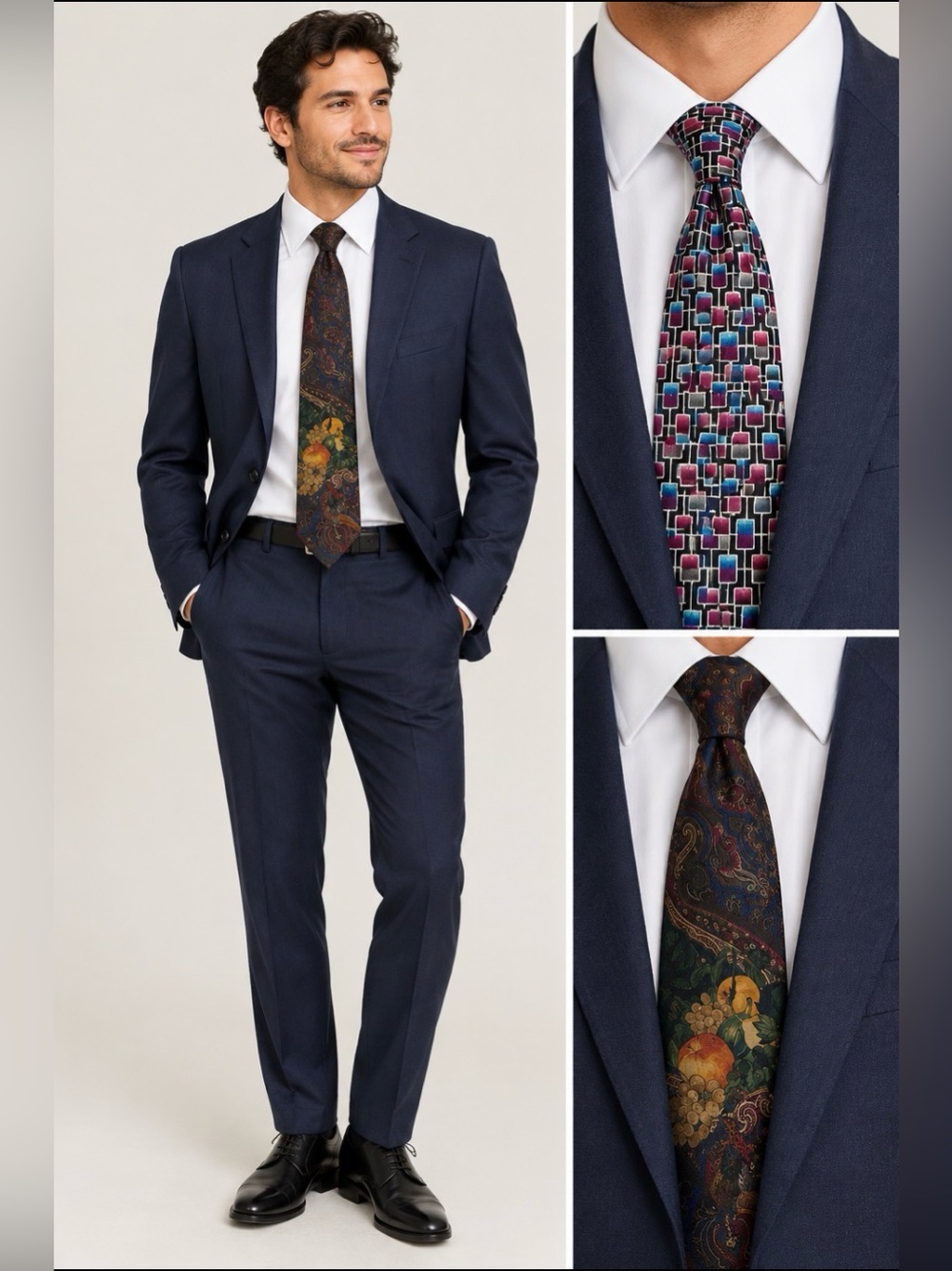 Christian Dior Monsieur + Polo Ralph Lauren 100% Silk Tie Bundle | Geometric & P